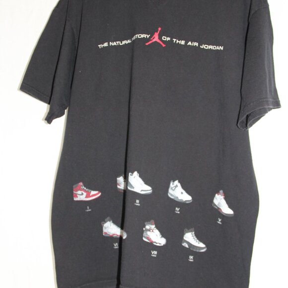 Vintage Men's Nike Air Jordan 18 Years of Love T-Shirt Black Sz Large - Picture 1 of 8